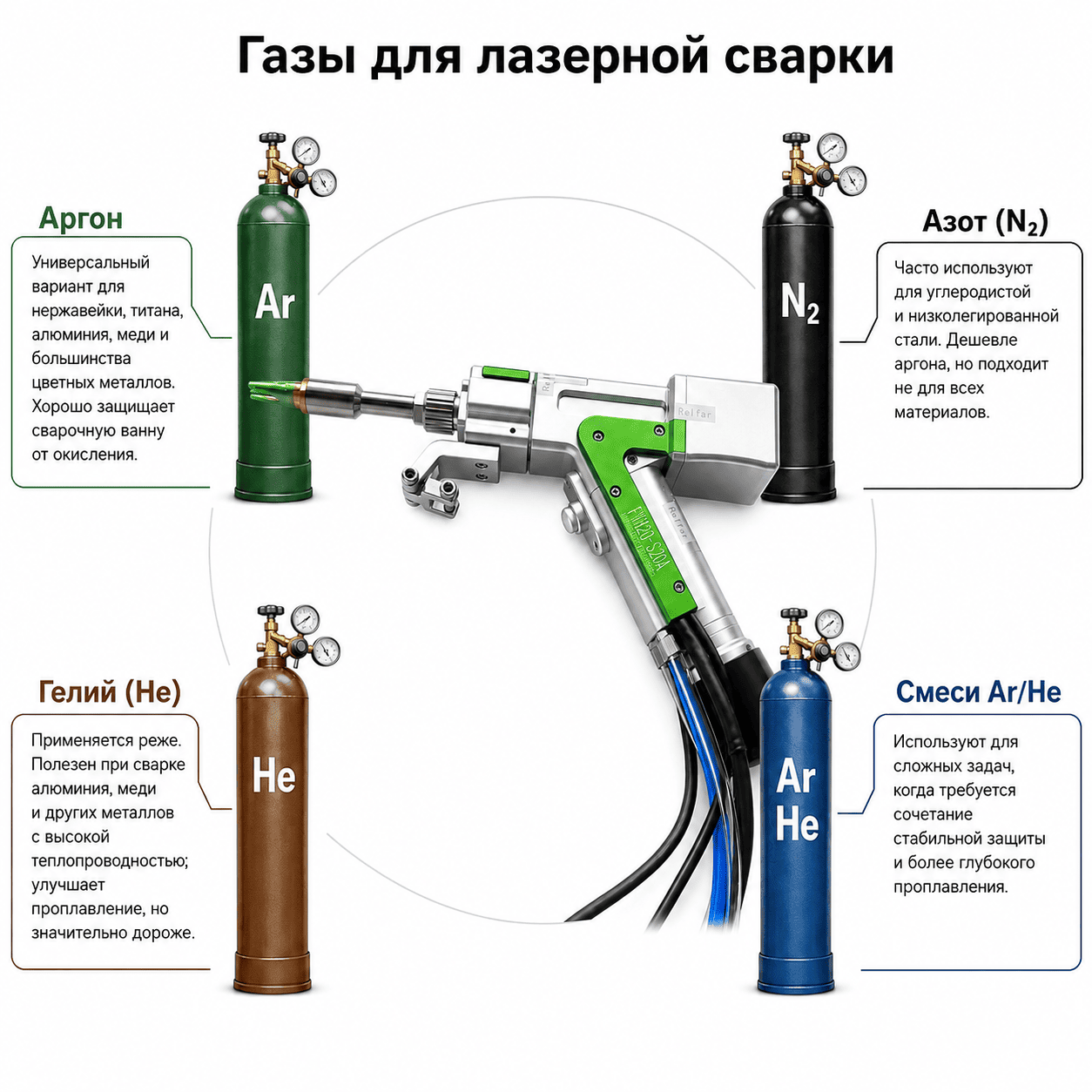 Защитные газы для лазерной сварки металла