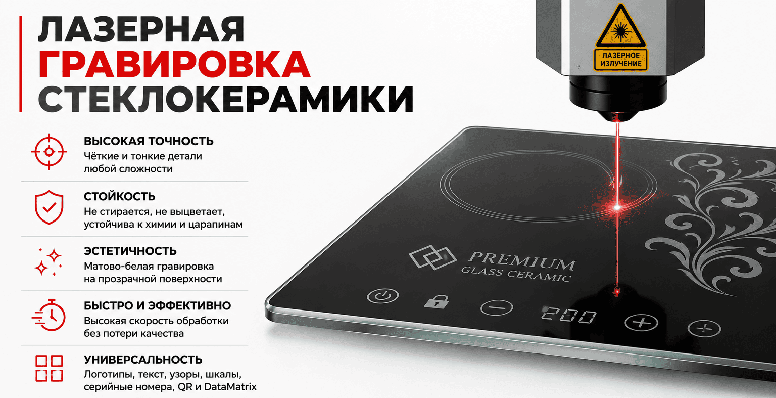 Лазерная маркировка стеклокерамики